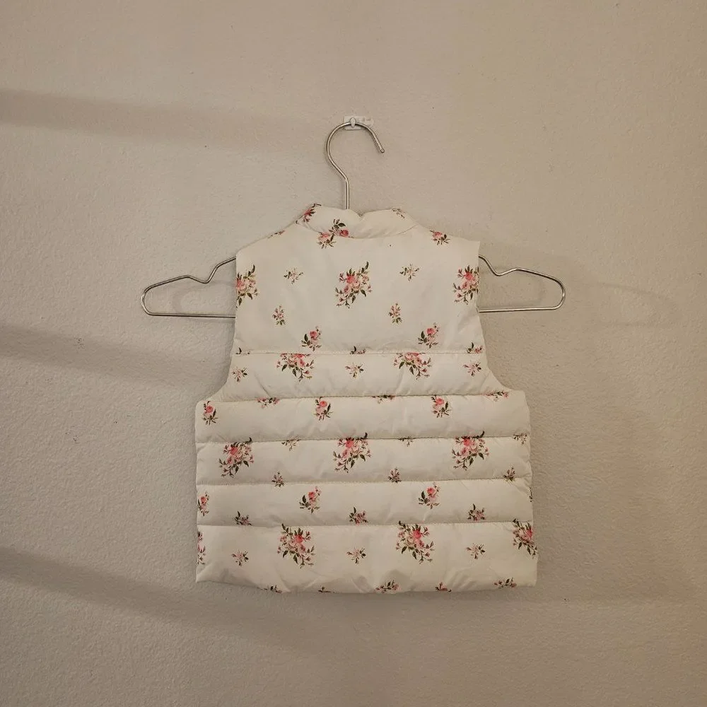 Baby GAP Floral Puffer Vest Sz 18-24M